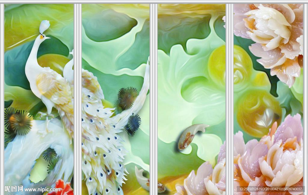 玉雕花开富贵家和移门