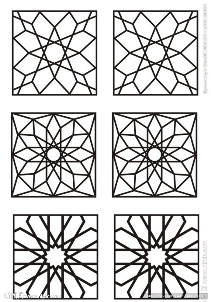 方块窗格花纹CDR格式矢量图