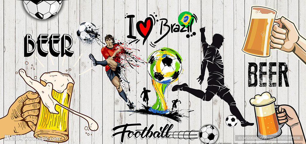 足球主题装饰画背景墙