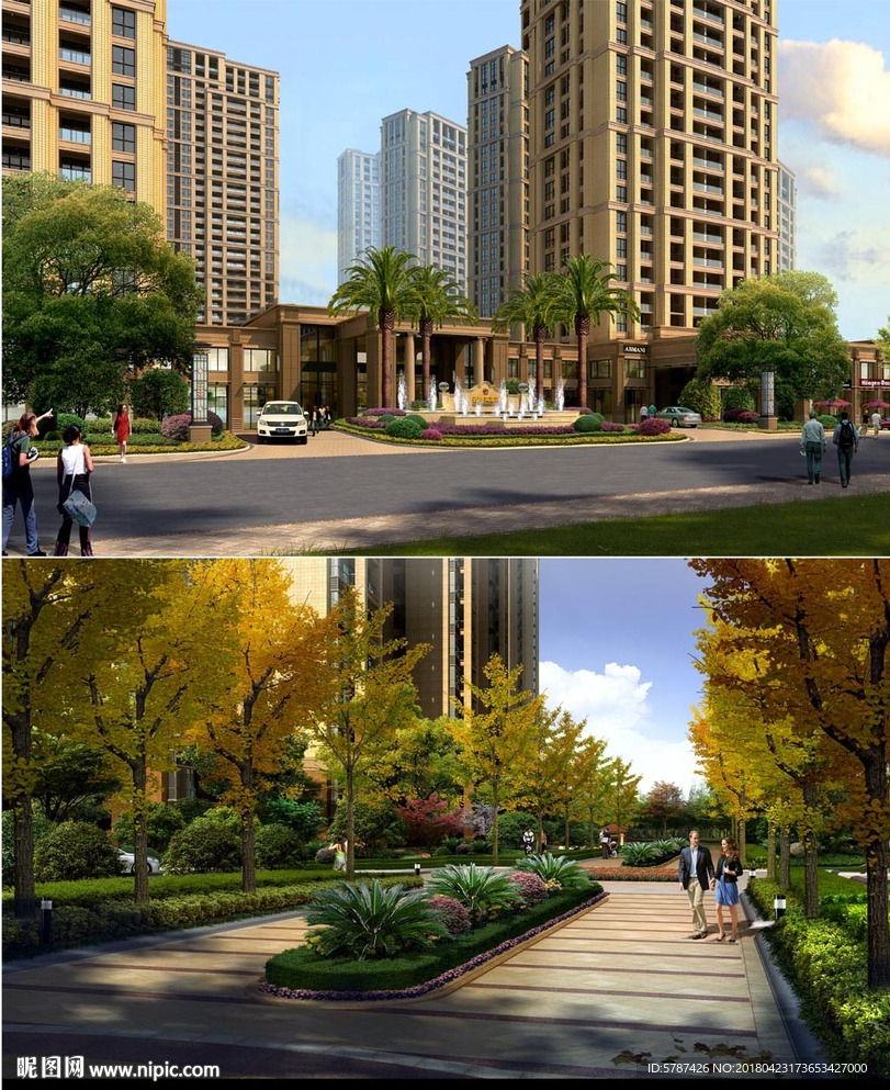 小区入口绿化观景设计