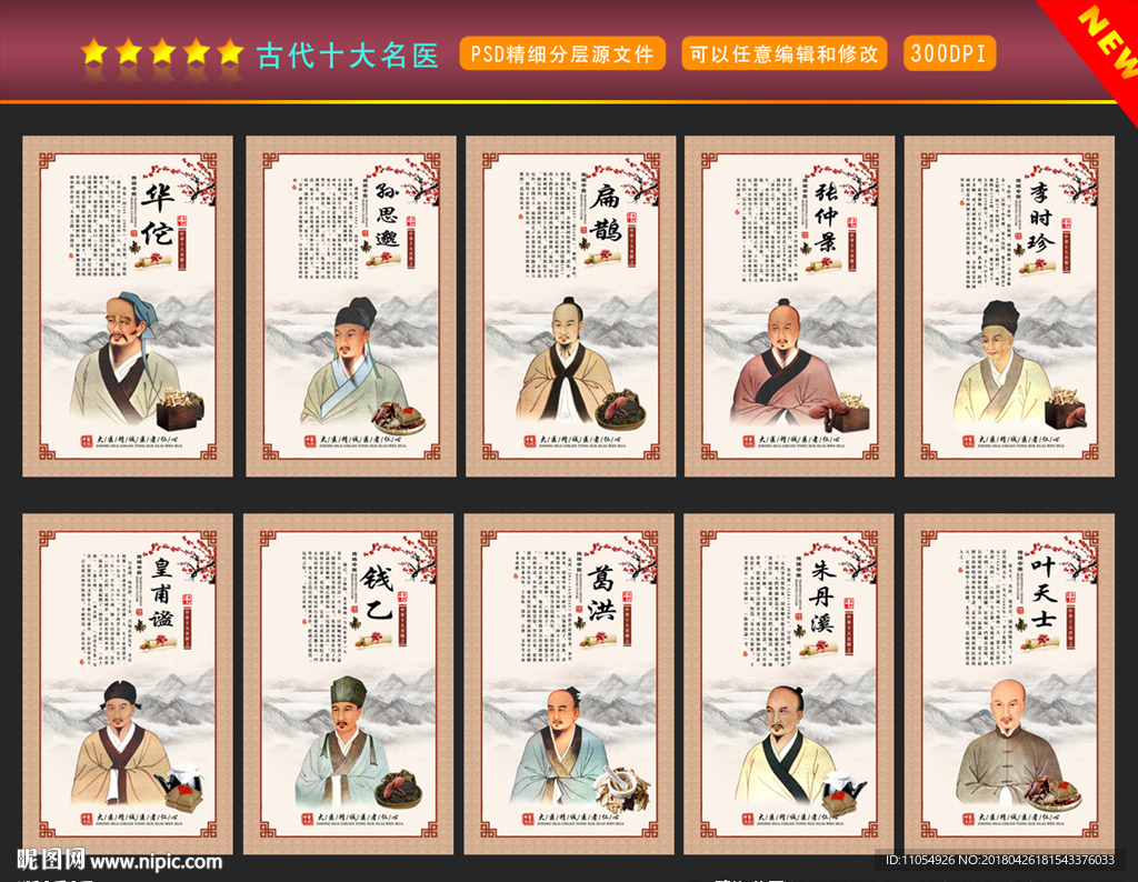 古代十大名医图片