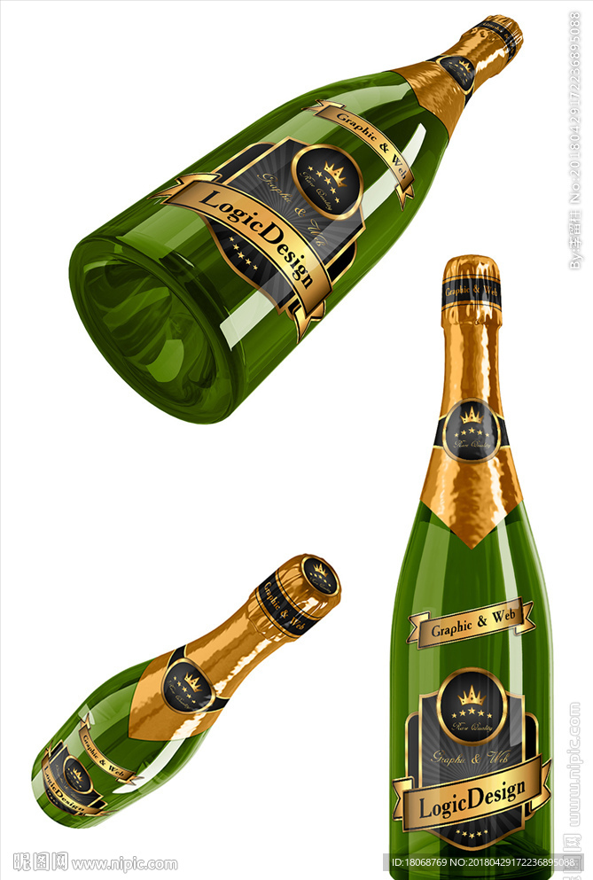 香槟包装盒样机展示模板