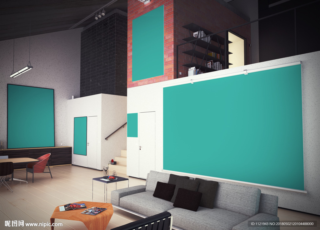 办公室广告画样机