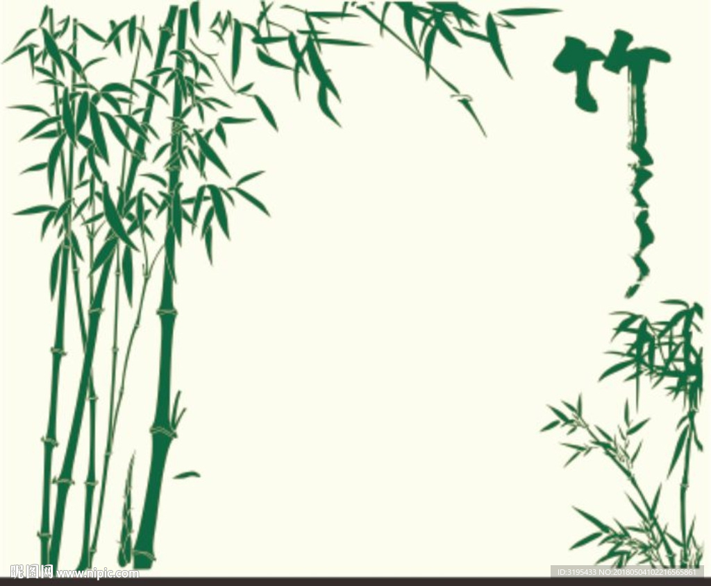 竹子 竹报平安 硅藻泥图案