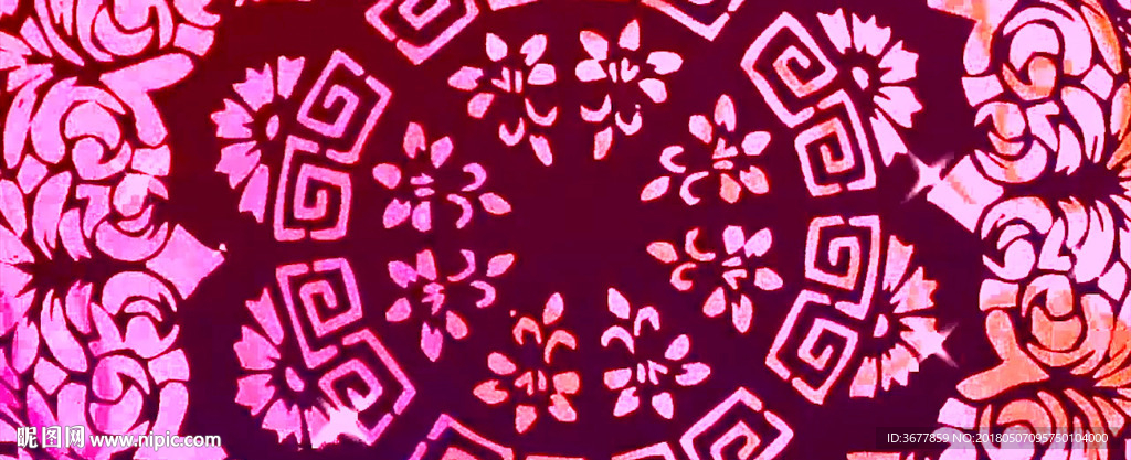 中国风剪纸万花筒变化