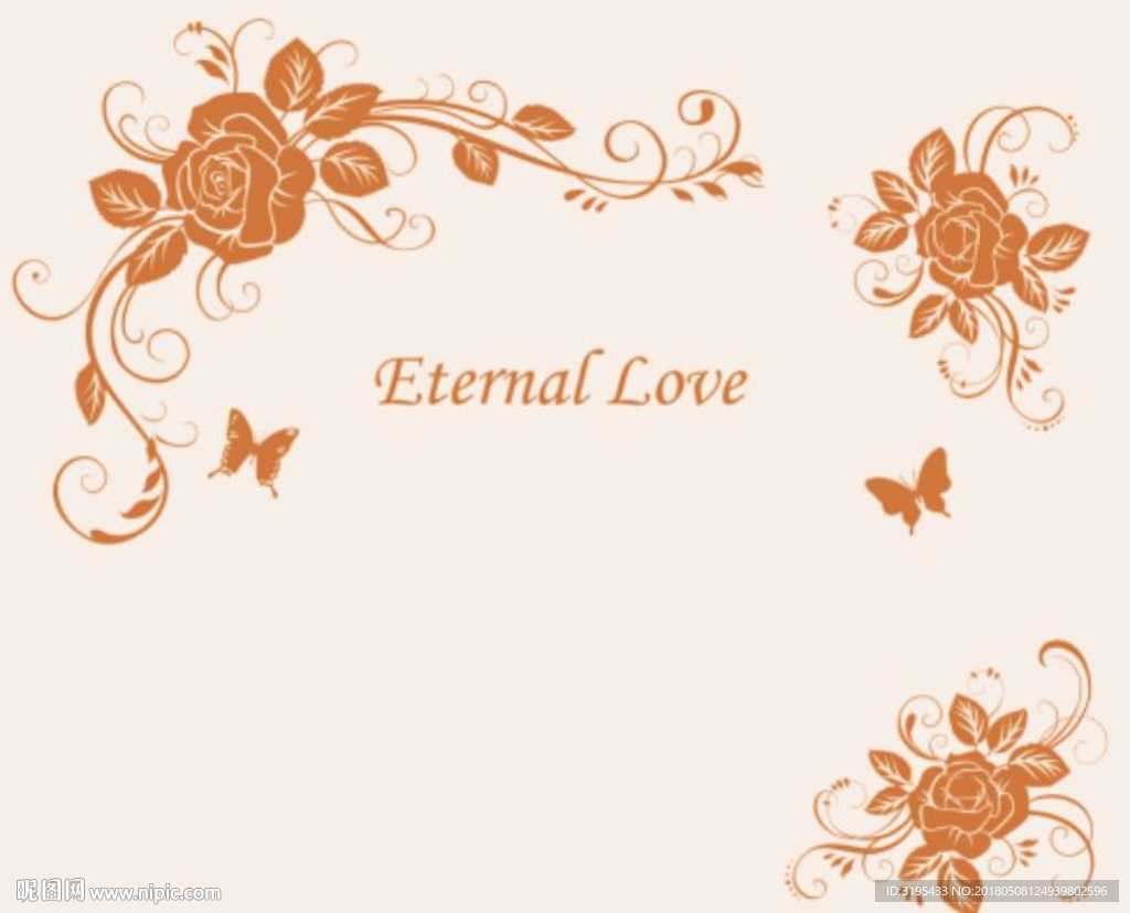 玫瑰花 对角花 蝴蝶对角花