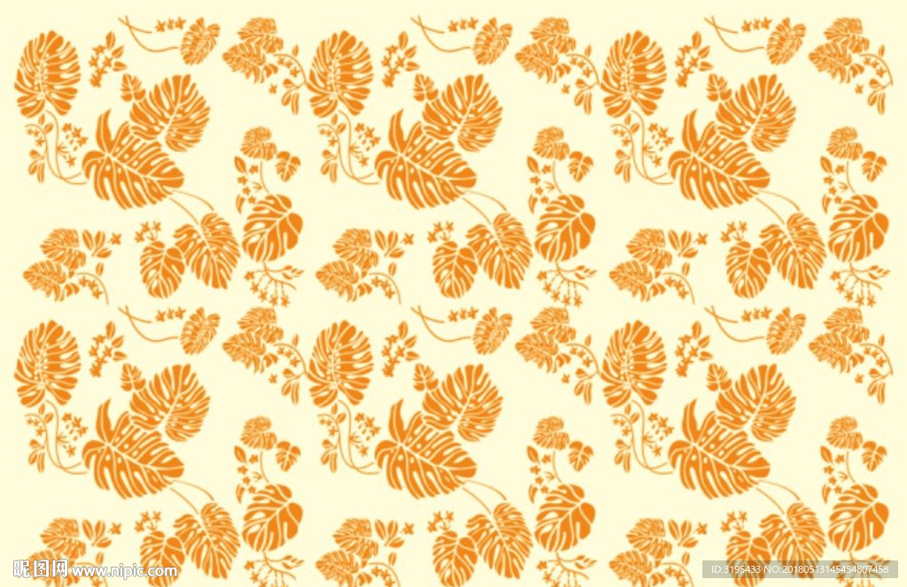 叶子 花 硅藻泥矢量图