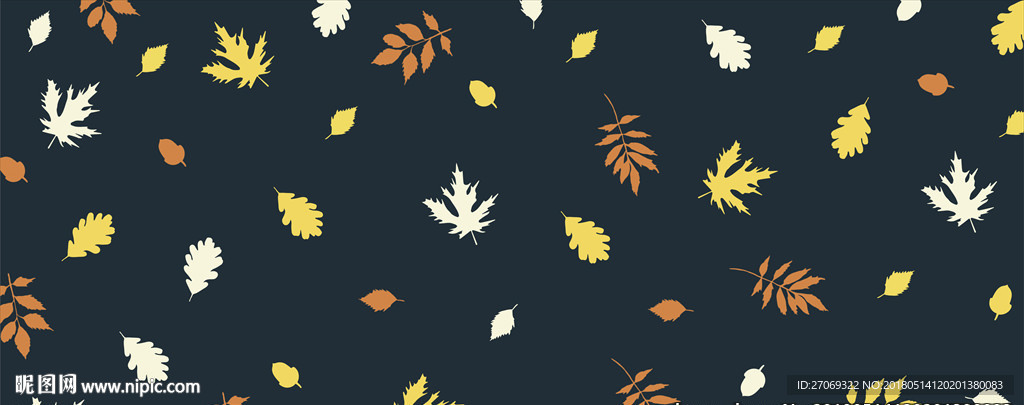 彩色叶子黑色背景模板