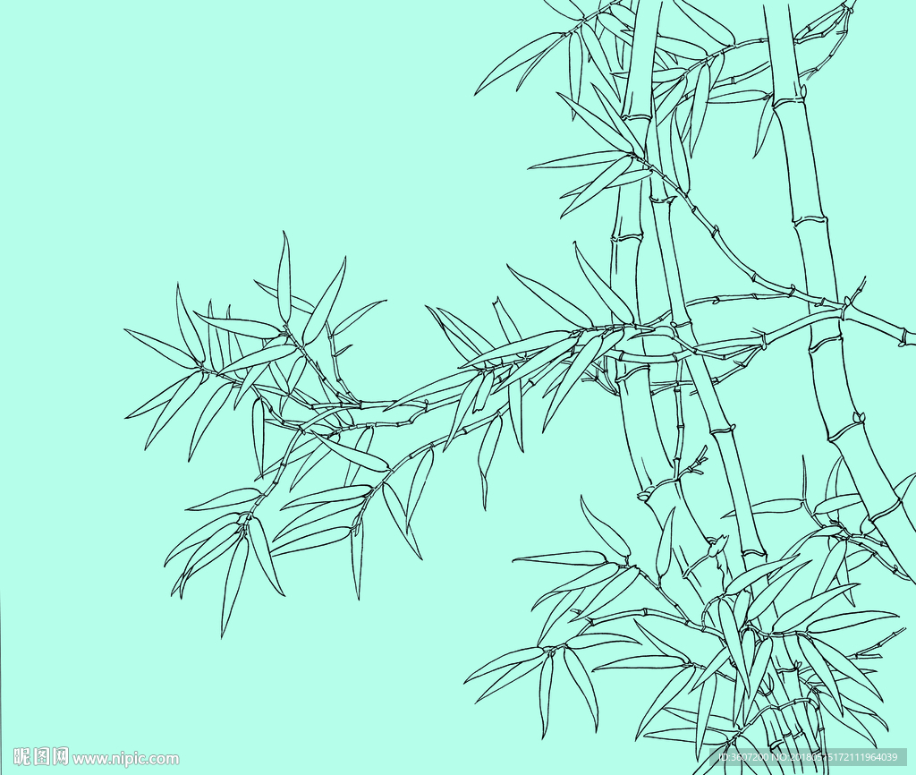 竹子线描 竹子白描 竹子素描