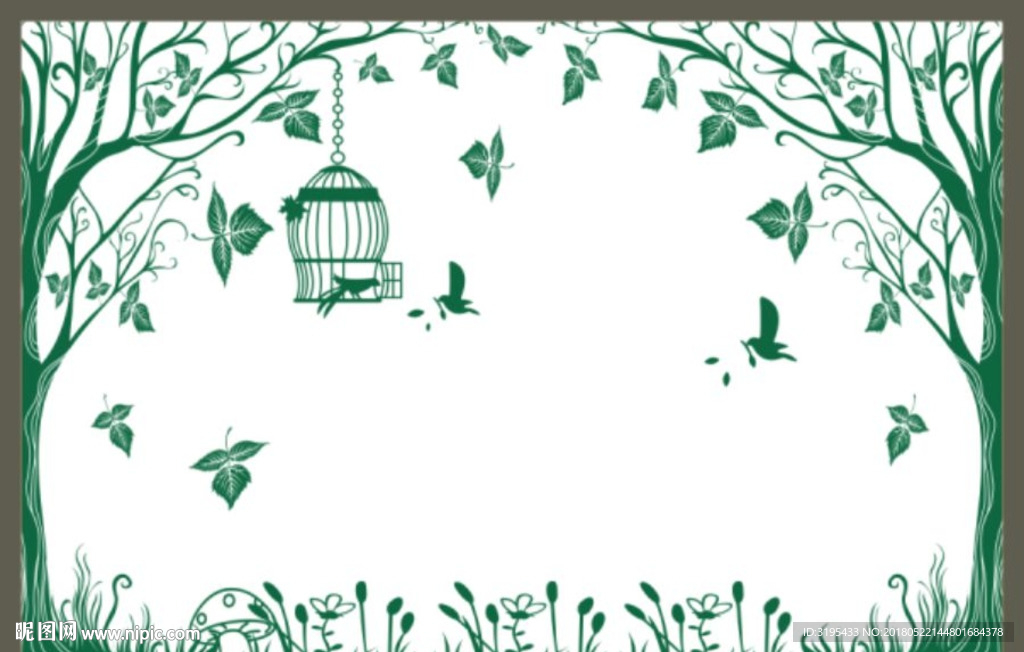树 鸟树 鸟窝 矢量树 硅藻泥