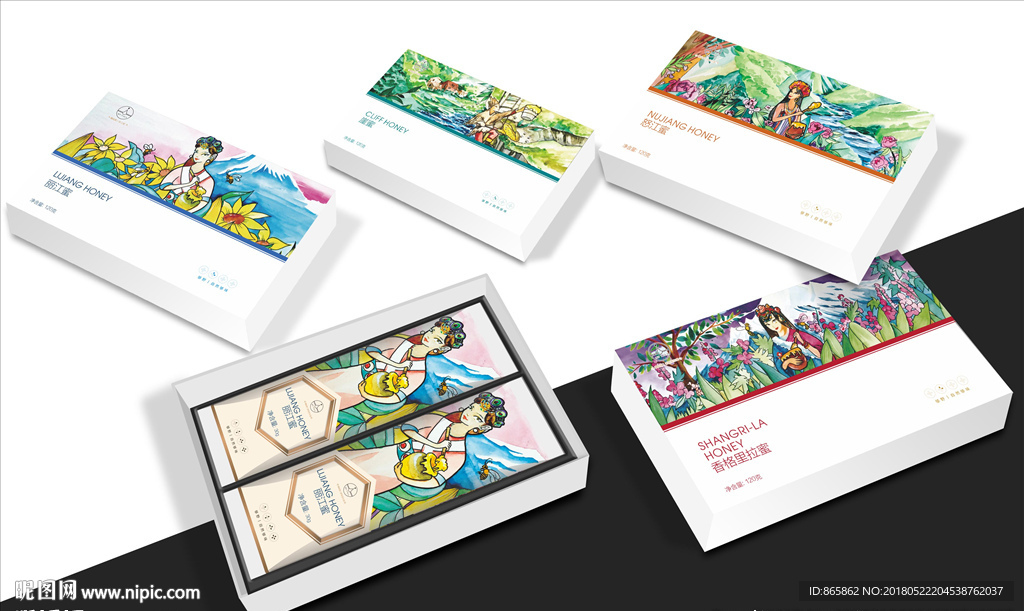 蜂蜜包装平面图