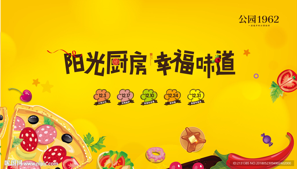 阳光美食料理 厨艺背景板