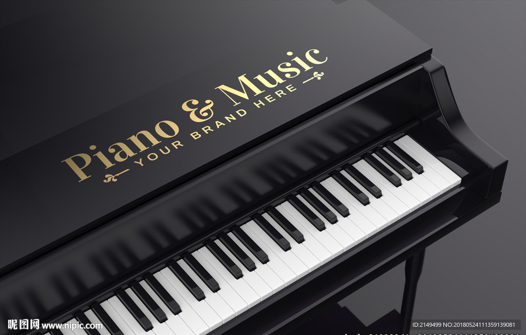 钢琴logo样机模板
