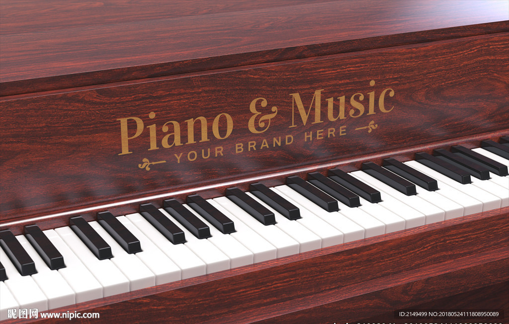 钢琴logo样机模板