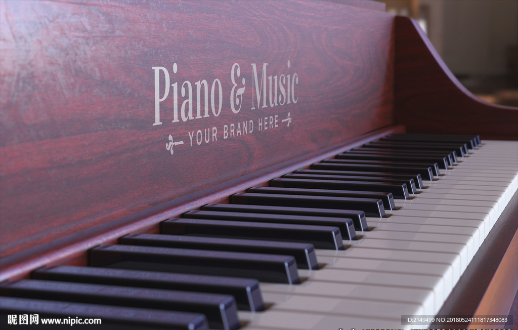 钢琴logo样机模板