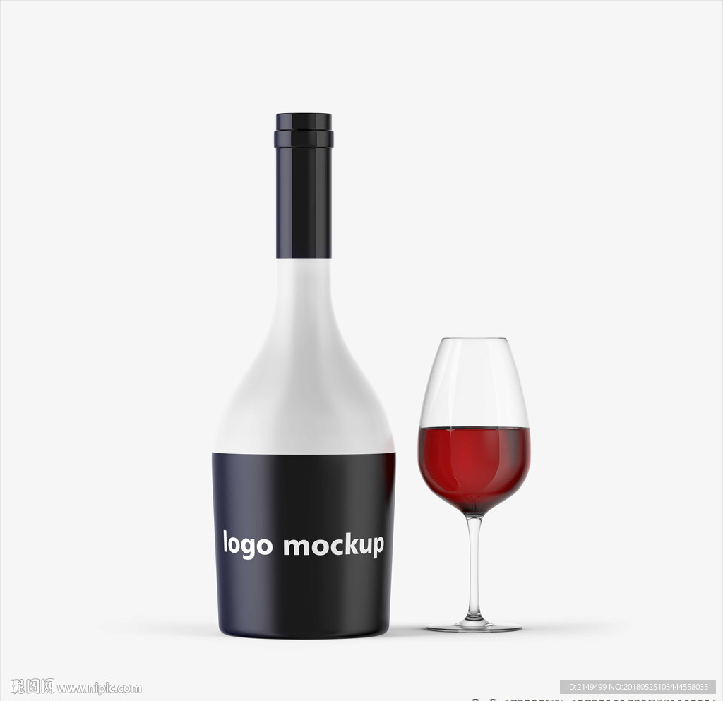 红酒瓶贴包装样机模板