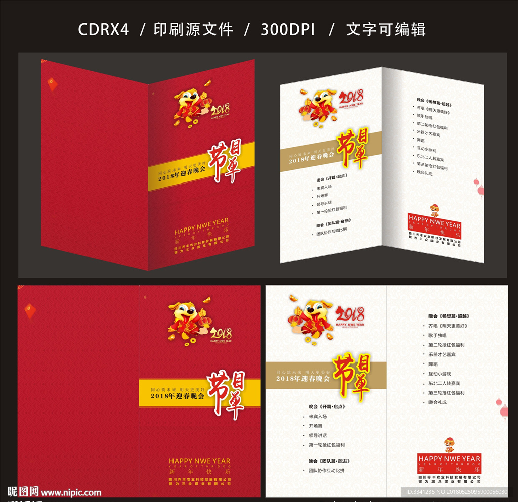 节目单 二折页 彩色 DM 演