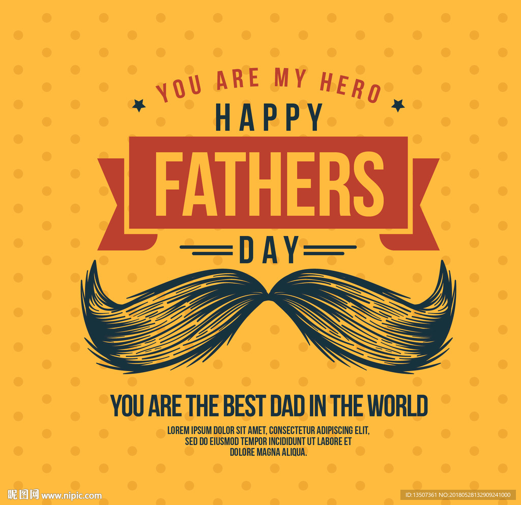 手绘创意胡须父亲节设计AI