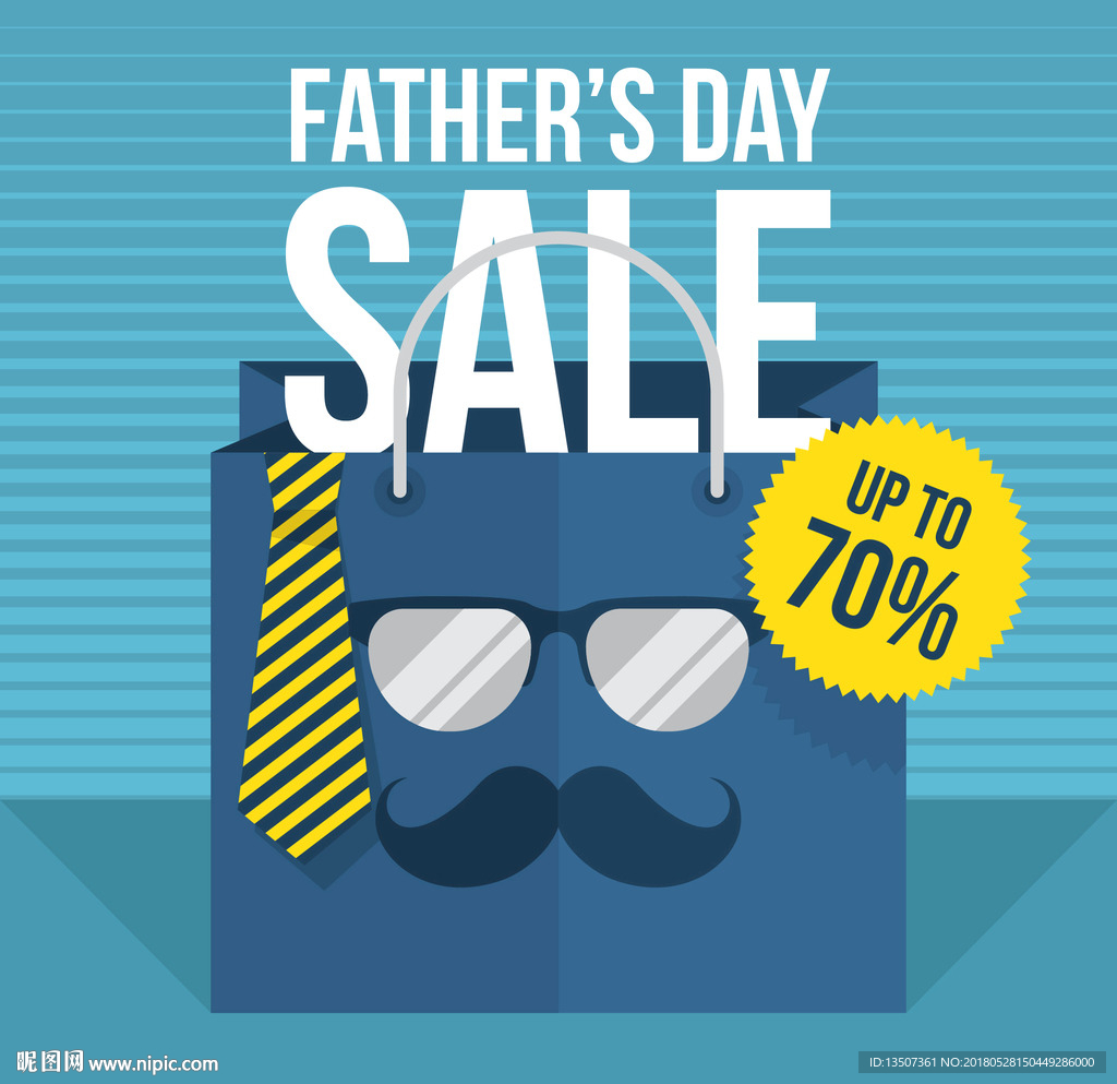 手绘创意手提袋打折活动海报设计