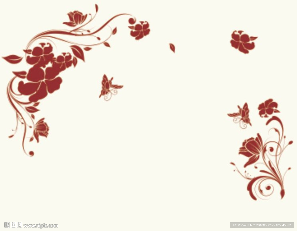 对角花 蝴蝶花 心形 散花