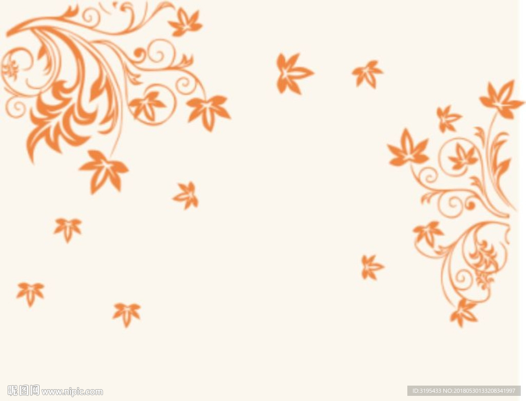 对角花 枫叶 叶子 矢量图