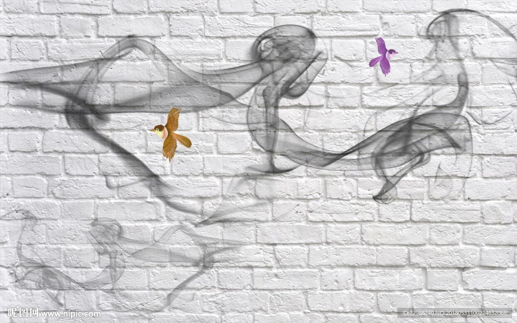 新中式简约壁画背景墙图