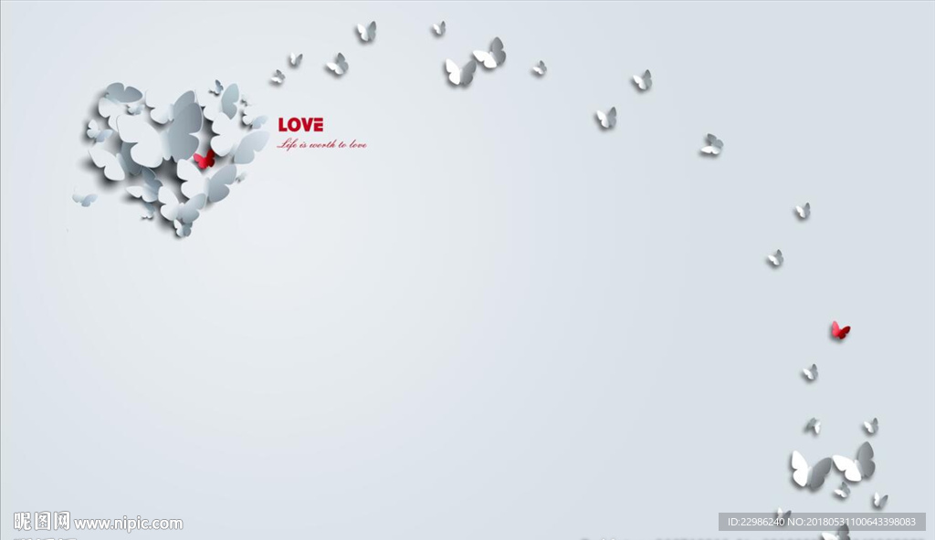 现代花卉蝴蝶简约框框电视背景墙