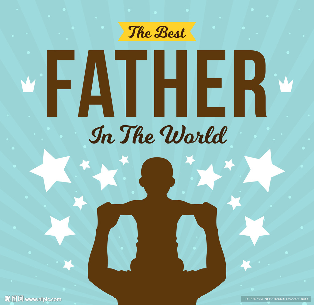 父亲节剪影轮廓海报设计图片