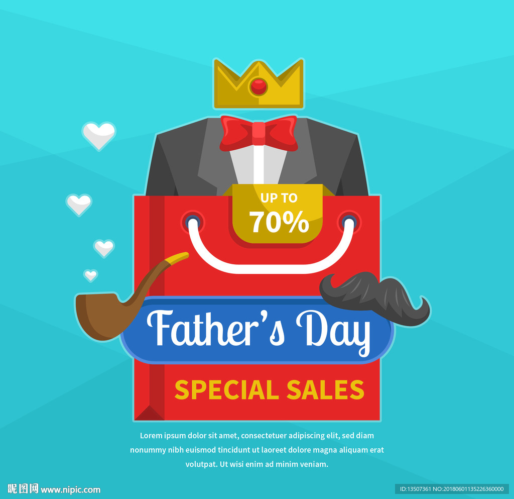 手绘炫酷父亲节活动推广促销海报
