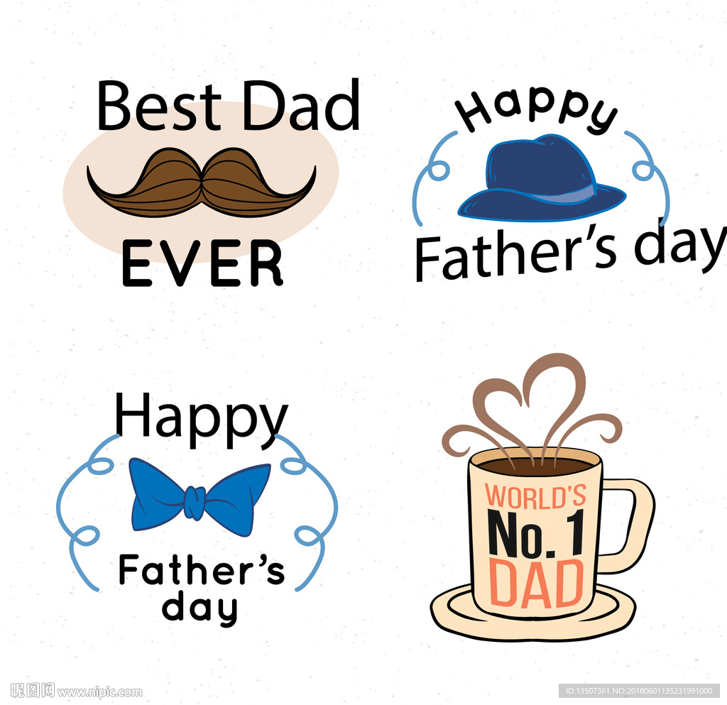 父亲节男士配饰图标icon创意