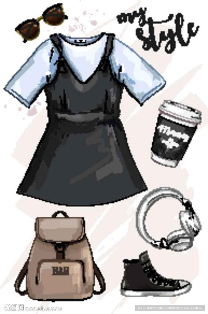 手绘女装女鞋 女装女鞋 卡通女