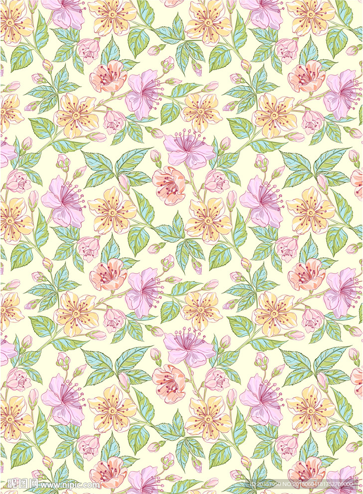 植物花卉图案2018印花面料