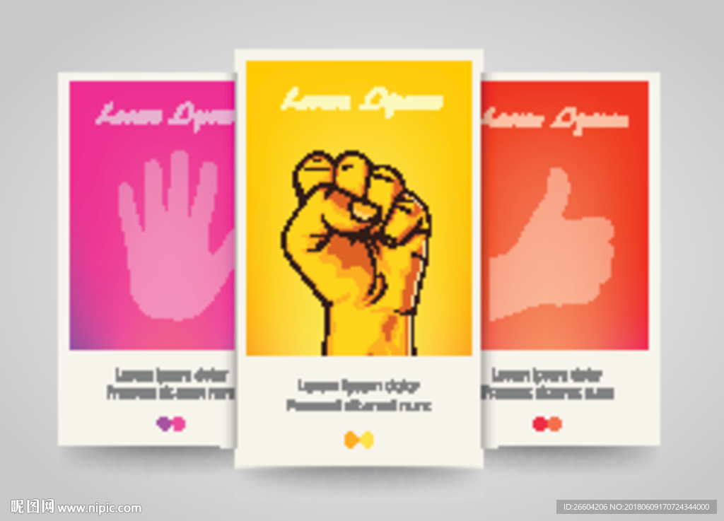 创意矢量手绘拳头手势