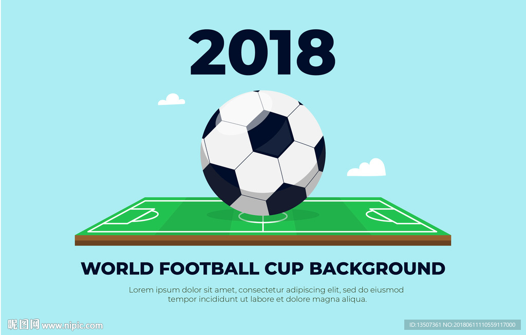 2018世界杯3D立体效果插画