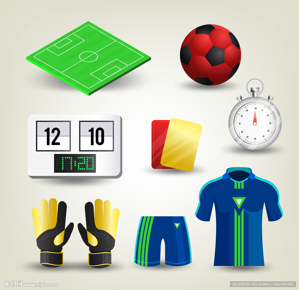 手绘3D立体图形足球相关素材图