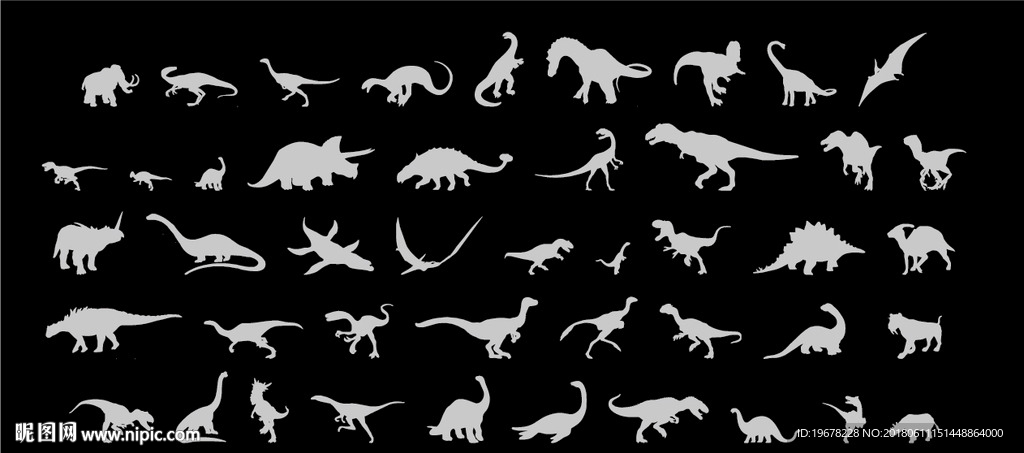 恐龙剪影