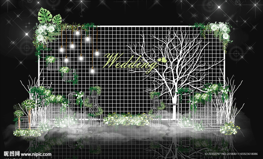 白绿婚礼留影区