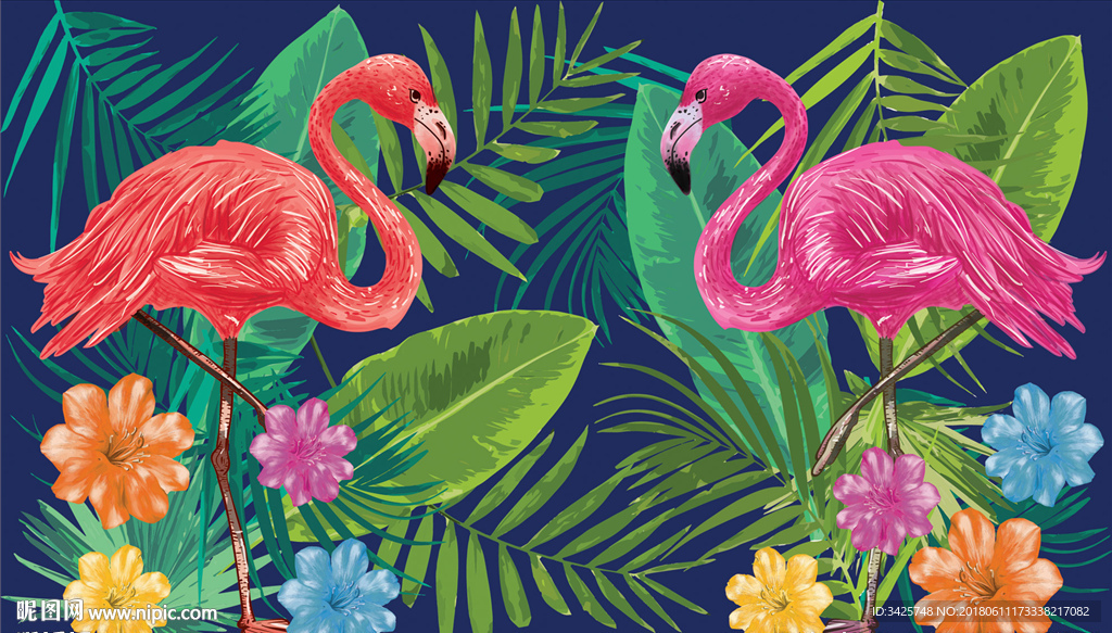 火烈鸟图案