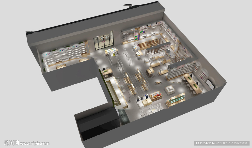 现代童装服饰专卖店3D模型