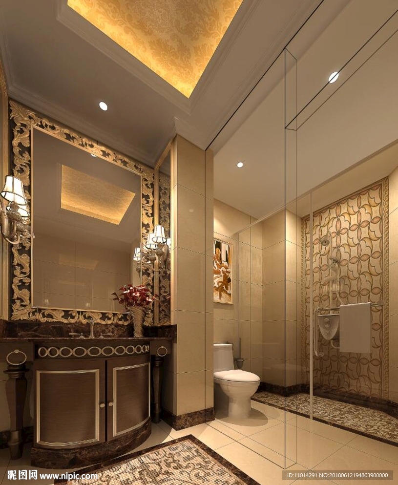 欧式洗手间卫生间3d模型