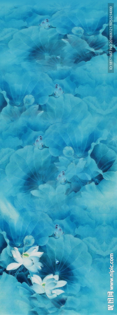 瑜伽垫图案 荷花莲花印花