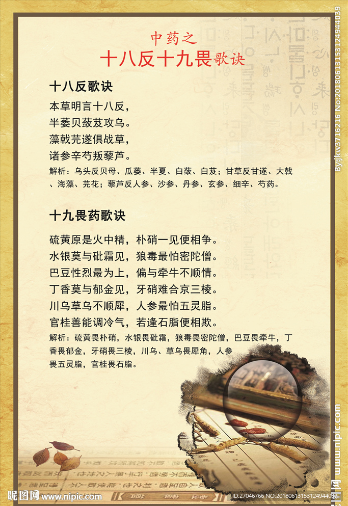中药之十八反十九畏歌诀
