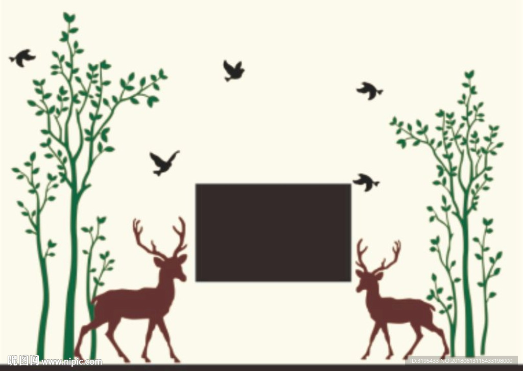 梅花鹿 鹿 树林 鸟 树林鹿