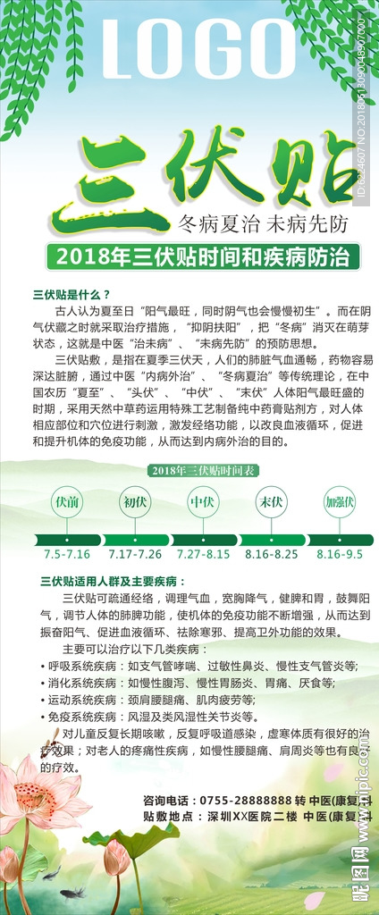 2018年三伏贴展架 冬病夏治