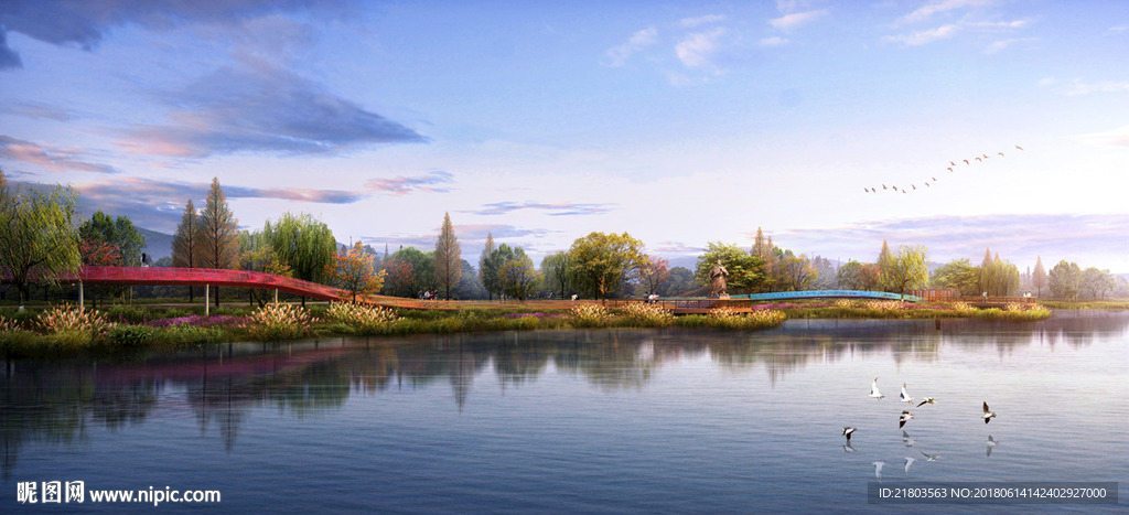 彩虹桥湿地景观