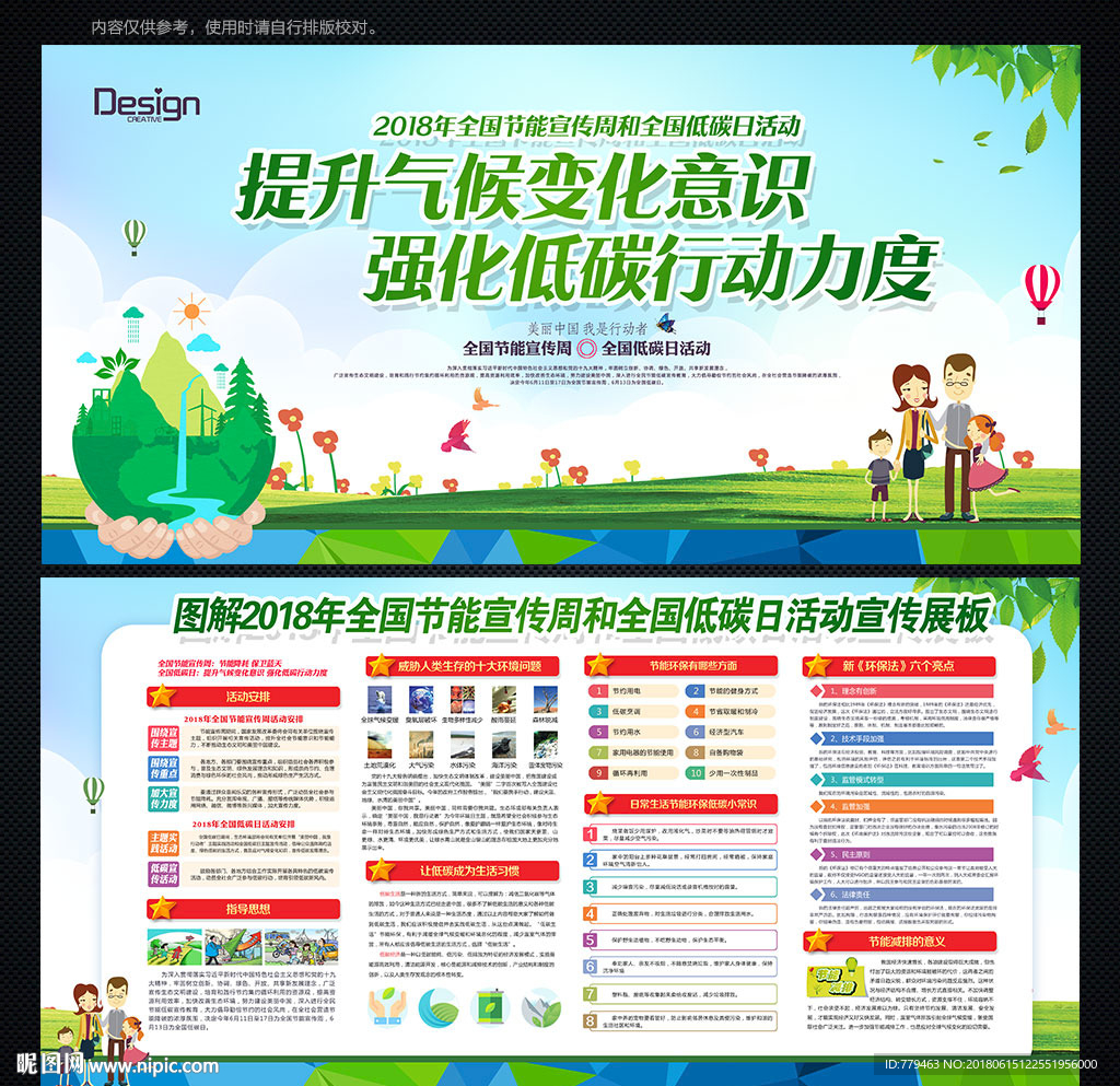 2018节能宣传周和低碳日展板