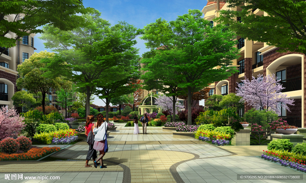 庭院效果图 环境设计 psd