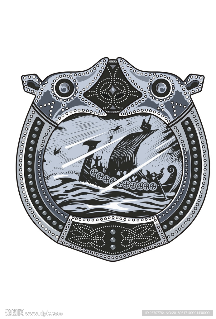 手绘交通运输船标识标志AI素材