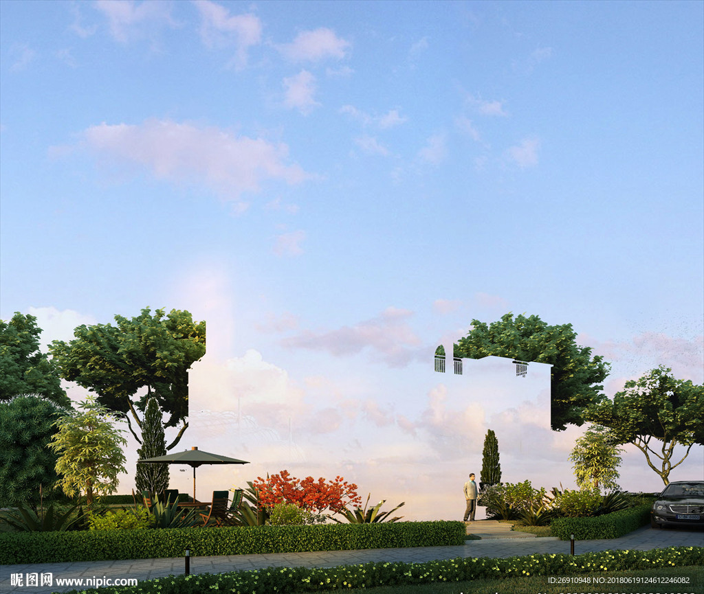 效果图后期套用素材