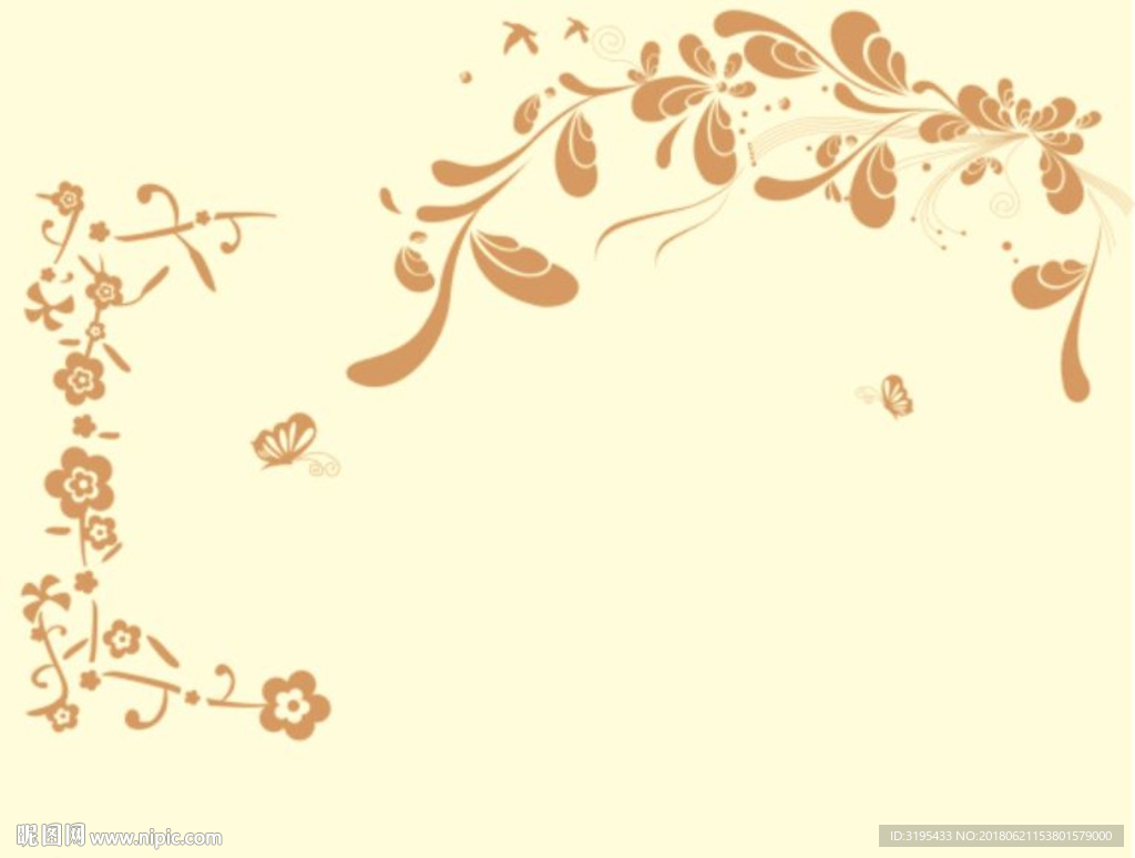 花朵 蝴蝶对角花 电视背景墙